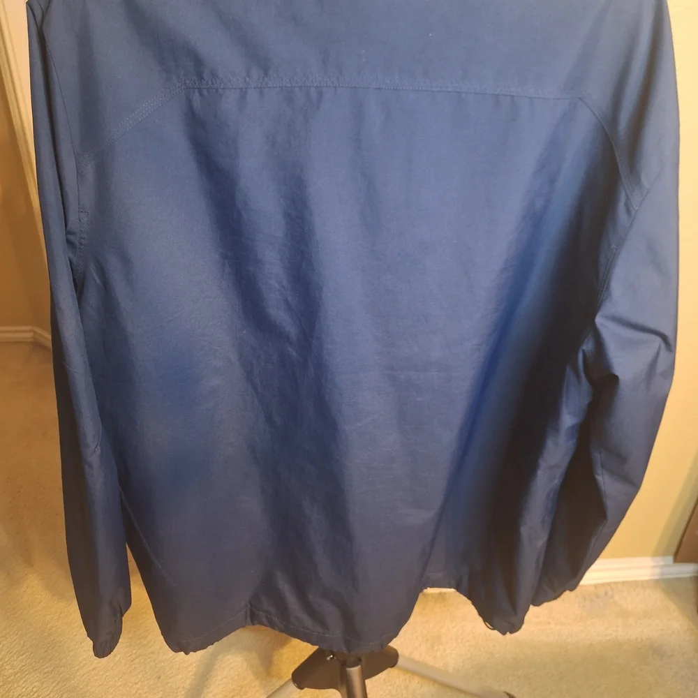Port Authority Blue Half-Zip Nylon Rain Men's Jacket. Size L